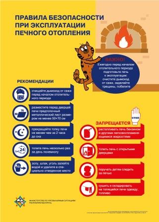 Правілы бяспекі пры выкарыстанні печы